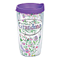 Tervis Grandma Flower Tumbler With Lid, 16 Oz, Clear