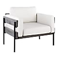 LumiSource Kari Farmhouse Faux Leather Accent Chair, Black/Gray/White 1 thumbnail image