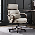 Finch Neo Two Ergonomic Vegan Leather Mid-Back Executive Office Chair, Cream/Cognac 1 thumbnail image