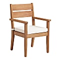 Linon Clemmett Outdoor Dining Armchair, Teak/Antique White