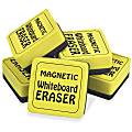 The Pencil Grip Magnetic Whiteboard Erasers, 2" x 2", Yellow, Pack Of 12