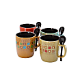 Mr. Coffee Mug And Spoon Set, Cafe Americano, 13 Oz., Assorted Colors, Set Of 4 Mugs With Spoons 1 thumbnail image