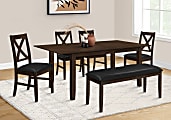 Monarch Specialties Dil Rectangular Dining Table, 29-1/2”H x 59”W x 42?D, Brown 1 thumbnail image