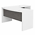 Office by Kathy Ireland® Echo 60"W L-Shaped Bow-Front Desk, Pure White/Modern Gray, Standard Delivery