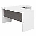 Bush Business Furniture Echo L Shaped Bow Front Desk, Pure White/Modern Gray, Standard Delivery