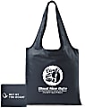 Custom Out Of The Ocean® Promotional Pocket Tote, 16-15/16” x 16-1/2”, Black/Navy Blue