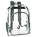 Trailmaker Heavy-Duty Clear Backpack, Green Trim