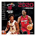Turner Licensing Monthly Wall Calendar, 12" x 12", Miami Heat, 2020
