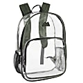 Summit Ridge Heavy-Duty Clear Backpack, Green Trim