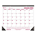2026 Brownline Monthly Desk Pad Calendar, 22" x 17", Burgundy/White, January To December, C1731 1 thumbnail image