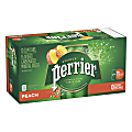 Perrier Sparkling Mineral Water, Peach, 8.45 Oz, Pack Of 10 Bottles