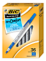 BIC® Round Stic Grip Ballpoint Pens, Medium Point, 1.2 mm, Blue Ink, Pack Of 36 Pens