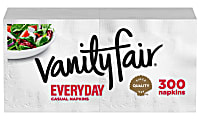 Vanity Fair® 2-Ply Everyday Napkins, 13" x 6", White, Pack Of 300 Napkins