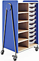 Safco® Whiffle Double-Column 10-Drawer Storage Cart, 48"H x 30"W x 19-3/4"D, Spectrum Blue