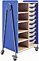 Safco® Whiffle Double-Column 10-Drawer Storage Cart, 48"H x 30"W x 19-3/4"D, Spectrum Blue 1 thumbnail image