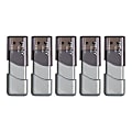 PNY Turbo Attaché 3 USB 3.0 Flash Drives, 32GB, Silver, Pack Of 5 Drives 1 thumbnail image
