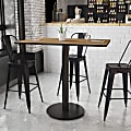 Flash Furniture Rectangular Laminate Table Top With Round Bar Height Table Base, 43-3/16”H x 30”W x 48”D, Walnut 1 thumbnail image