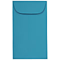 JAM Paper® Coin Envelopes, #3, Gummed Seal, Blue, Pack Of 50 Envelopes
