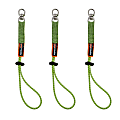 Ergodyne Squids® 3713 Standard Elastic Loop Tool Tails™, 10 Lb, Lime, 3 Tails Per Pack, Case Of 6 Packs