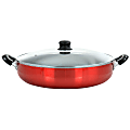 Better Chef Aluminum Nonstick Deep Fryer Pan With Glass Lid, 16”, Red 1 thumbnail image