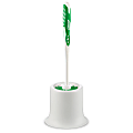 Libman Commercial Round Bowl Brushes And Open Caddies, 15", White/Green, Pack Of 4 Brushes 1 thumbnail image