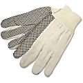 Memphis Dotted Canvas Gloves, White, Dozen