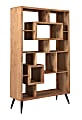 Coast to Coast Bishop Solid Acacia Wood 75"H 11-Shelf Bookcase Etagere, Acacia Natural/Black 1 thumbnail image