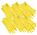 Galaxy Flock-Lined Gloves, Large, Yellow, Pack Of 12