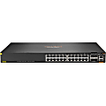 Aruba 6300F 24-port 1GbE Class 4 PoE and 4-port SFP56 Switch - 24 Ports - Manageable - 3 Layer Supported - Modular - 4 SFP Slots - 67 W Power Consumption - Twisted Pair, Optical Fiber - 1U High - Rack-mountable - Lifetime Limited Warranty