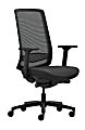 WorkPro® Expanse Series Multifunction Ergonomic Mesh/Fabric High-Back Executive Chair, Black/Black, BIFMA Compliant