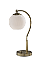 Adesso Swirl Desk Lamp, Antique Brass with White Swirl Glosted Shade 1 thumbnail image