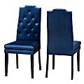 Baxton Studio Armand Chairs, Navy Blue, Set Of 2 Chairs