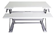 Victor® High Rise™ DCX760W Height-Adjustable Standing Desk Workstation, 36", White/Gray