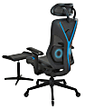RS Gaming™ Eonix Ergonomic Mesh/Vegan Leather High-Back Active Chair & Footstool, Black/Blue, BIFMA Compliant 1 thumbnail image