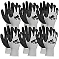 Memphis Shell Lined Protective Gloves - Small Size - Nylon, Foam Palm, Nitrile Palm - Gray, Black, White - Knit Wrist, Knitted Cuff, Comfortable - 1 thumbnail image