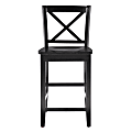 Linon Walton X-Back Wood Counter Stool, Black 1 thumbnail image