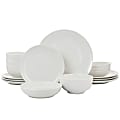 Elama Camellia 16-Piece Porcelain Double-Bowl Dinnerware Set, White 1 thumbnail image