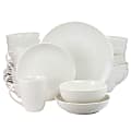 Elama Iris 32-Piece Porcelain Dinnerware Set, White