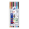 Staedtler® Triplus Fineliner Porous Point Pens, Fine Point, 0.3 mm, Gray Barrels, Assorted Inks, Pack Of 6 Pens