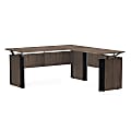 Forward Furniture Allure Double-Pedestal L-Shaped Desk, 29-9/16"H x 66"W x 72"D, Southern Walnut/Black