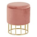 LumiSource Canary Storage Ottoman, Gold/Pink 1 thumbnail image