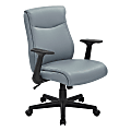 Office Star™ Executive Ergonomic Faux Leather Mid-Back Manager’s Chair, Charcoal Gray