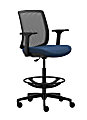 WorkPro® Expanse Series Mesh/Fabric Mid-Back Height Adjustable Task Stool, Black/Blue 1 thumbnail image