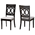 Baxton Studio Lucie Dining Chairs, Gray/Espresso Brown, Set Of 2