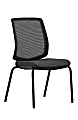WorkPro® Expanse Series Mesh/Fabric Guest Chairs, Black/Black, Set Of 2 Chairs