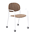 KFI Studios Tioga Guest Chair With Arms And Casters, Beech/White 1 thumbnail image