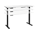Bush Business Furniture Move 60 Series 72"W x 24"D Height Adjustable Standing Desk, White/Black Base, Standard Delivery