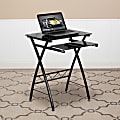 Flash Furniture 24"W Glass Computer Desk With Pull-Out Keyboard Tray, Black 1 thumbnail image