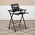 Flash Furniture 24"W Glass Computer Desk With Pull-Out Keyboard Tray, Black 1 thumbnail image
