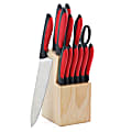 MegaChef 14-Piece Cutlery Set, Red